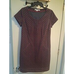 Women's Boden Pink Polkadot Corduroy Pintuck Sheath Dress, Size 8R